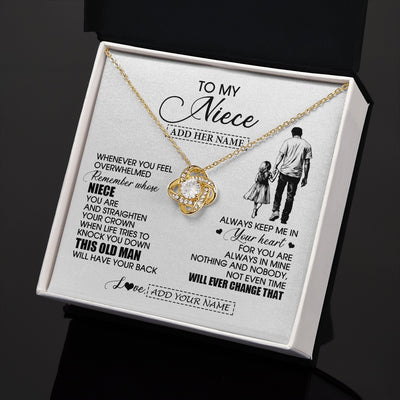 Love Knot Necklace 18K Yellow Gold Finish | 2 | Personalized To My Niece Gifts Necklace From Uncle Whenever Man Unique Birthday Gifts For Niece Graduation Christmas Customized Gift Box Message Card | siriusteestore.myshopify