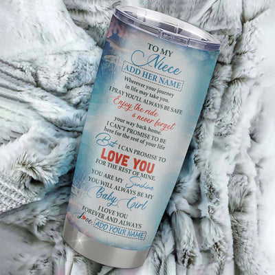 Personalized To My Niece Gifts Tumbler Dolphin From Aunt Uncle My Sunshine Baby Girl Niece Birthday Gift Christmas Graduation Customized Stainless Steel Insulated Mug | siriusteestore