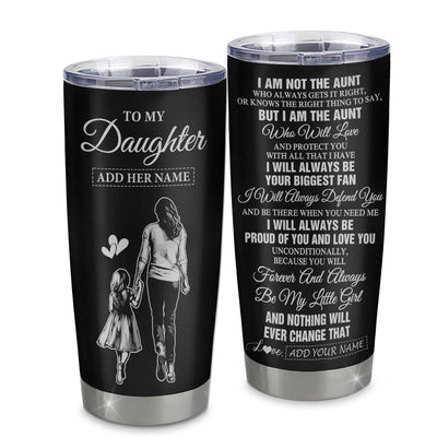 Personalized To My Niece Gifts Tumbler From Aunt Biggest Fan Birthday Gifts For Niece From Aunt Auntie Niece Graduation Christmas Custom Stainless Steel Travel Mug | siriusteestore