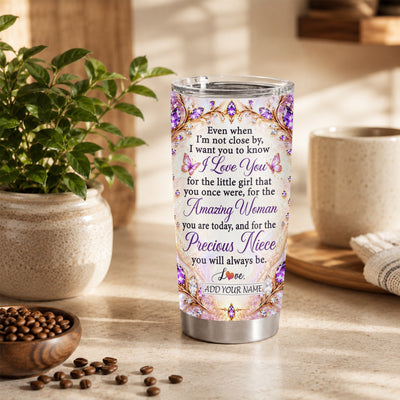 Personalized To My Niece Gifts Tumbler From Aunt I Love You Precious Niece Amazing Woman Gift Custom Name Floral Birthday Christmas Stainless Steel Travel Cup | siriusteestore