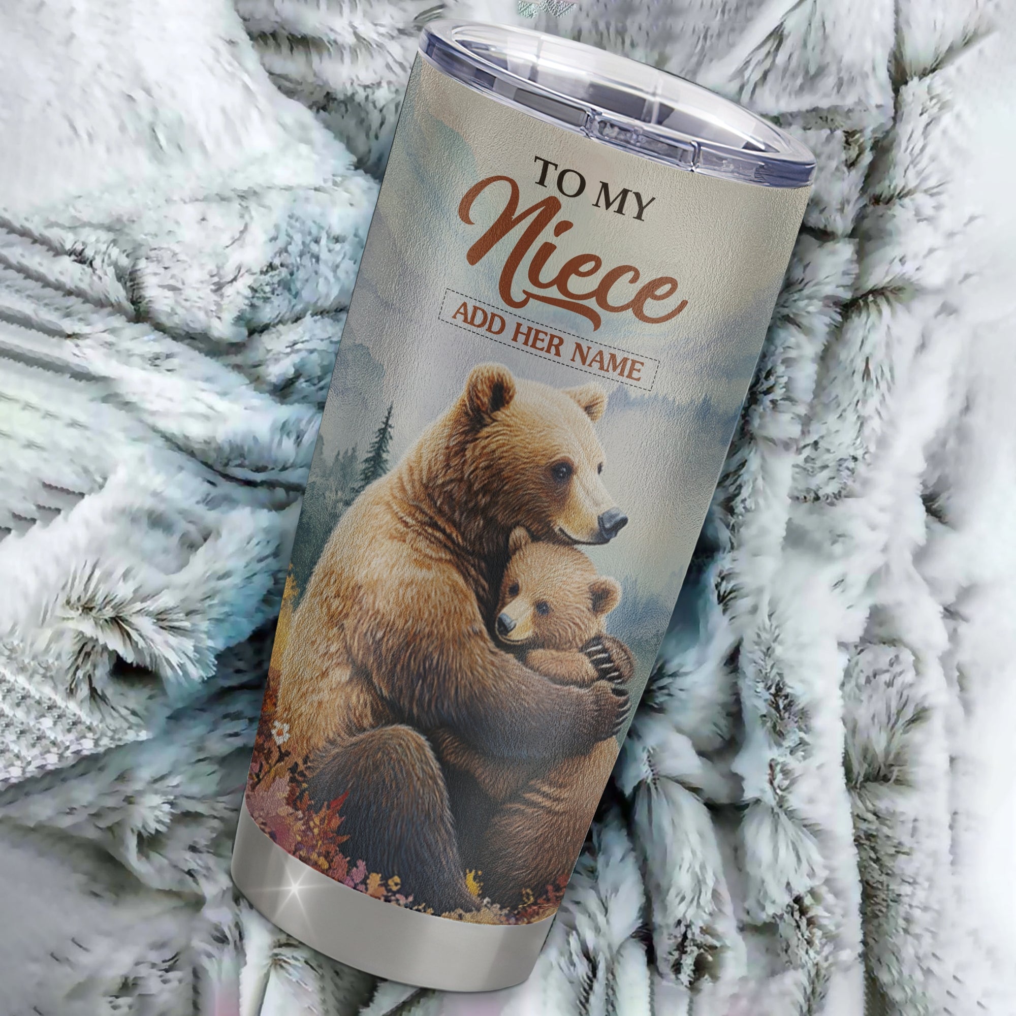 Personalized To My Niece Gifts Tumbler From Aunt Uncle Whenever Bear Unique Birthday Gifts For Niece Graduation Christmas Custom Stainless Steel Cup Travel Mug | siriusteestore