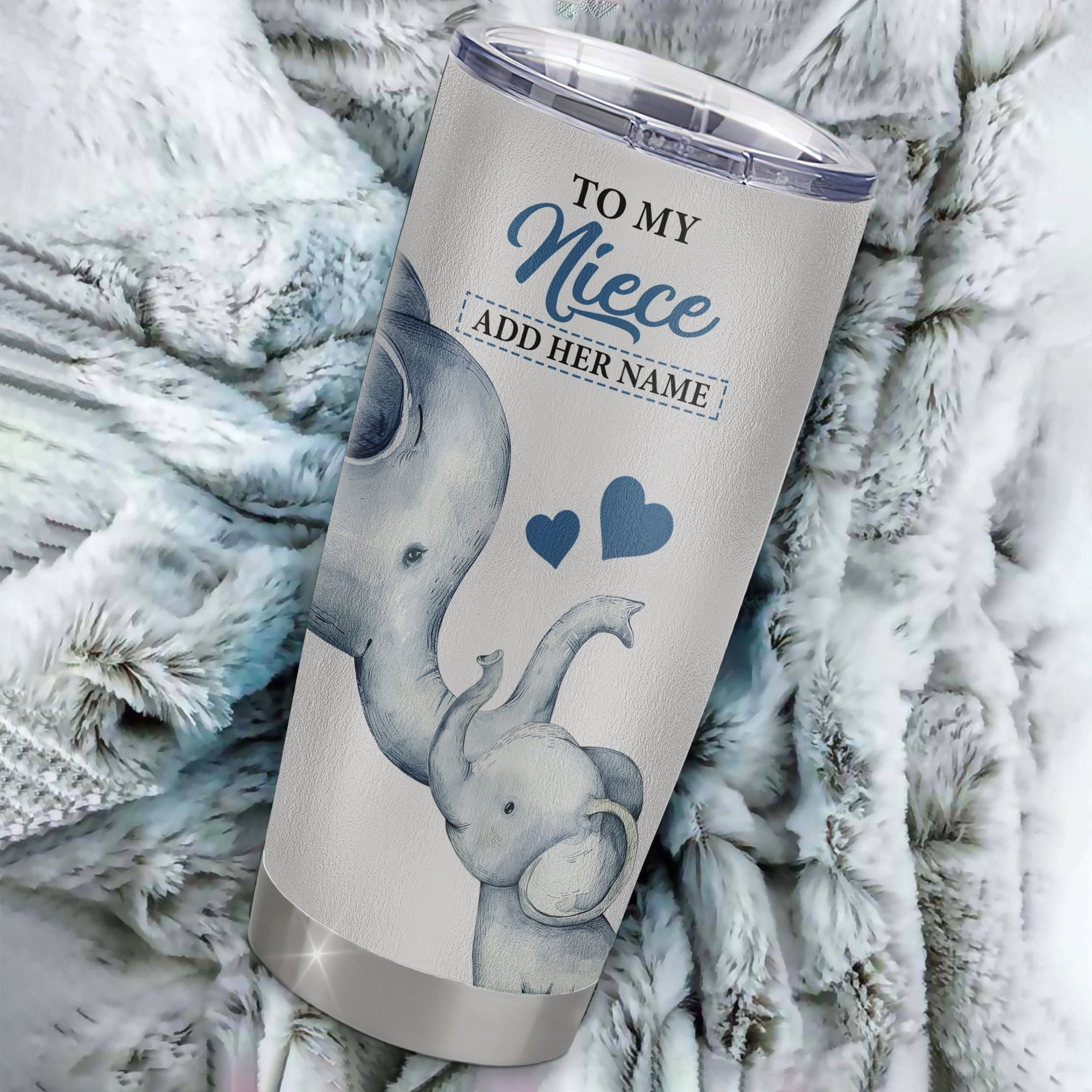 Personalized To My Niece Gifts Tumbler From Aunt Uncle Whenever Elephant Unique Birthday Gifts For Niece Graduation Christmas Custom Stainless Steel Cup Travel Mug | siriusteestore