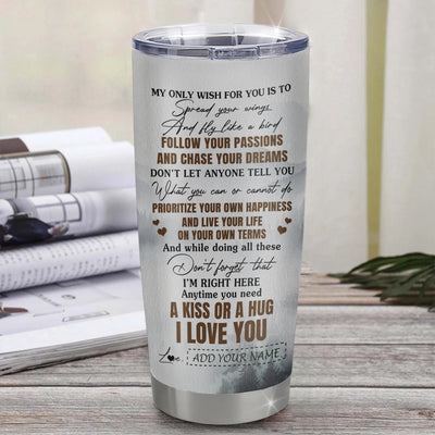 Personalized To My Niece Gifts Tumbler From Aunt Uncle Wolf My Only Wish For You Niece Birthday Gifts Graduation Christmas Customized Stainless Steel Mug | siriusteestore