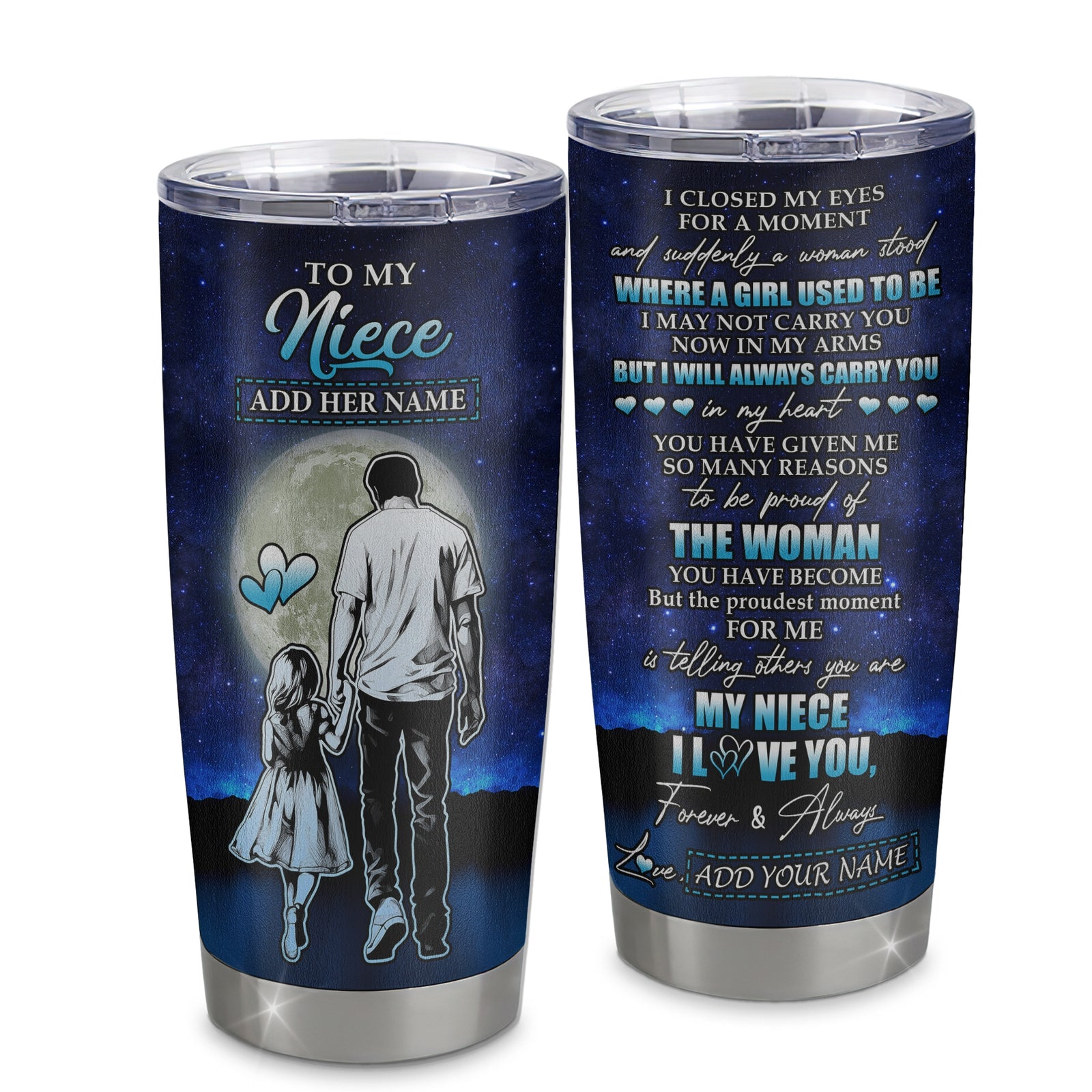 Personalized To My Niece Gifts Tumbler From Uncle I Closed My Eyes For A Moment Niece Birthday Graduation Christmas Custom Stainless Steel Cup Travel Mug | siriusteestore