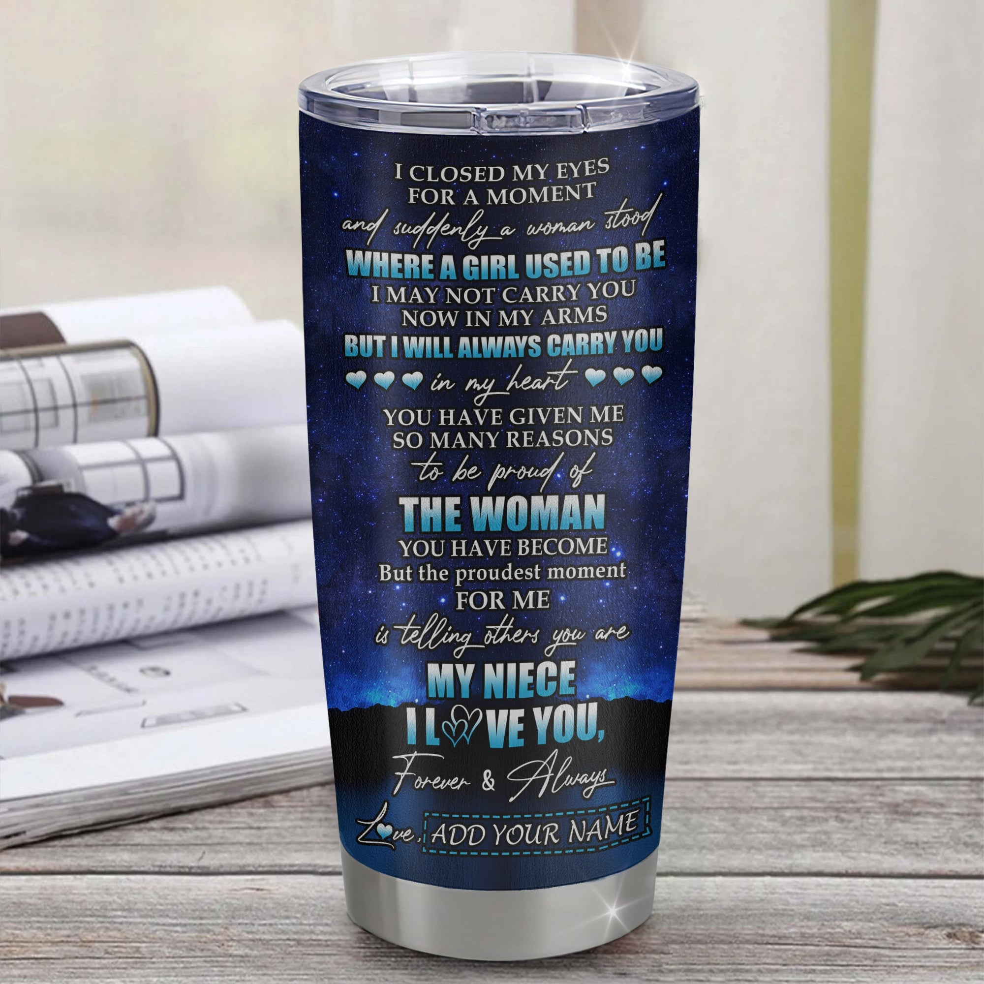 Personalized To My Niece Gifts Tumbler From Uncle I Closed My Eyes For A Moment Niece Birthday Graduation Christmas Custom Stainless Steel Cup Travel Mug | siriusteestore