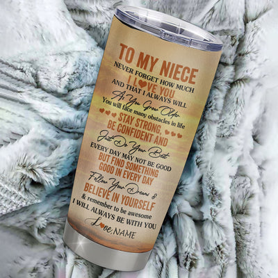 Personalized To My Niece I Love You Forever Tumbler From Uncle Aunt Auntie Stainless Steel Cup Horse Niece Birthday Gifts Graduation Christmas Custom Travel Mug | siriusteestore