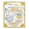 Personalized To My Niece I Love You From Aunt Auntie Uncle Sunflower Elephant Niece Birthday Christmas Thanksgiving Graduation Customized Fleece Blanket | siriusteestore