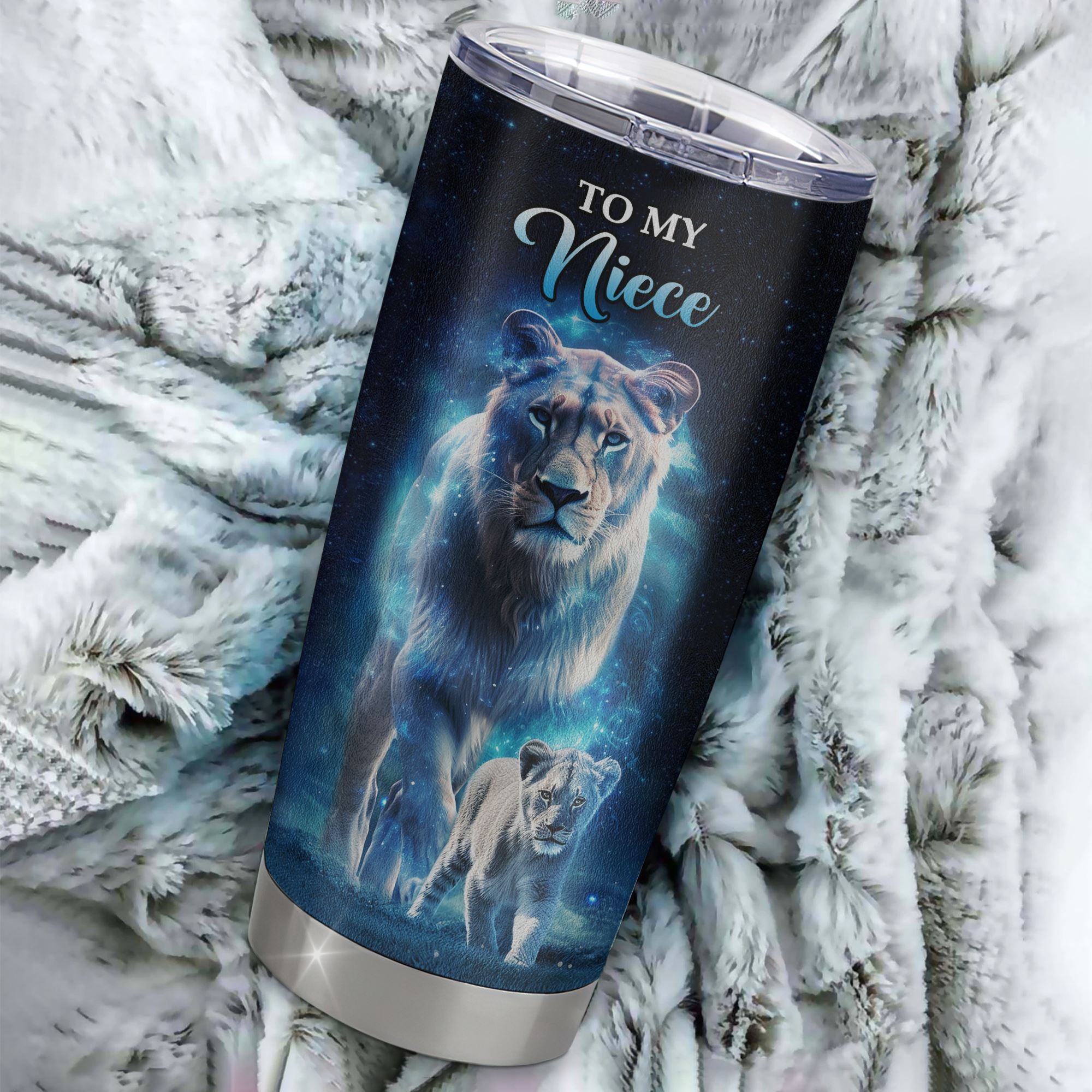 Personalized To My Niece Lion Tumbler From Aunt Auntie Stainless Steel Cup Today Is A Good Day Niece Gifts Birthday Graduation Christmas Custom Travel Mug | siriusteestore