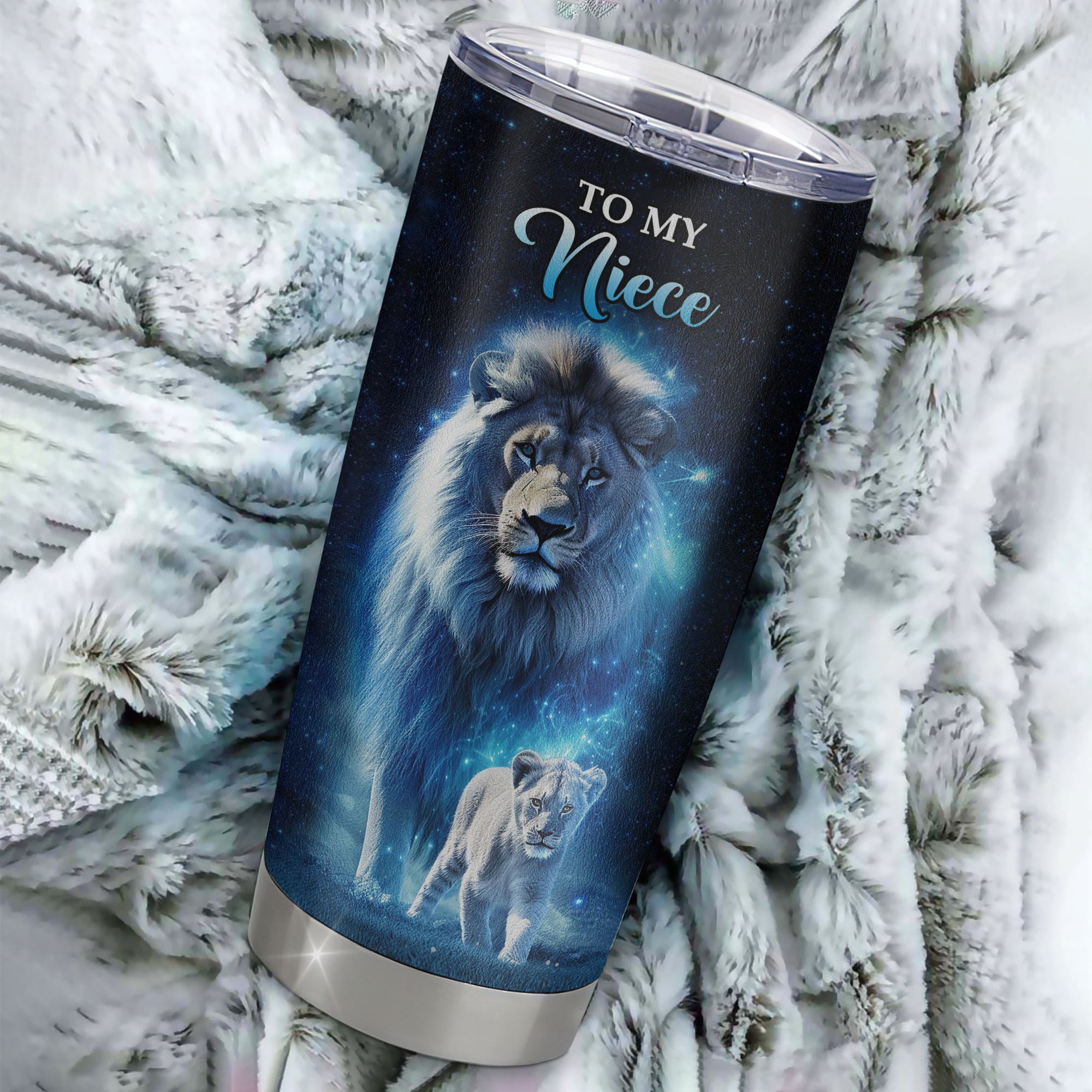 Personalized To My Niece Lion Tumbler From Uncle Stainless Steel Cup Today Is A Good Day Niece Gifts Birthday Graduation Christmas Custom Travel Mug | siriusteestore
