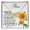 Interlocking Hearts Necklace 18K Yellow Gold Finish | 1 | Personalized To My Niece Necklace From Aunt Auntie Auntie Sunflower Wood Laugh Love Live Niece Birthday Graduation Christmas Customized Gift Box Message Card | siriusteestore