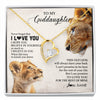 Forever Love Necklace 18K Yellow Gold Finish | 1 | Personalized To My Niece Necklace From Aunt Auntie Never Forget I Love You Lion Niece Birthday Graduation Christmas Customized Message Card | siriusteestore