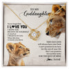 Love Knot Necklace 18K Yellow Gold Finish | 1 | Personalized To My Niece Necklace From Aunt Auntie Never Forget I Love You Lion Niece Birthday Graduation Christmas Customized Message Card | siriusteestore
