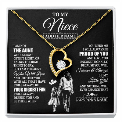 Forever Love Necklace 18K Yellow Gold Finish | 1 | Personalized To My Niece Necklace From Aunt Biggest Fan Birthday Gifts For Niece From Aunt Auntie Niece Graduation Christmas Customized Gift Box Message Card | siriusteestore.myshopify