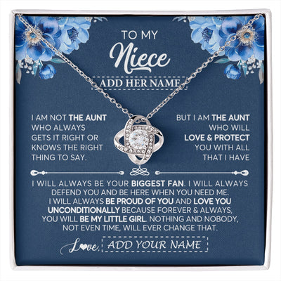 Love Knot Necklace 14K White Gold Finish | 1 | Personalized To My Niece Necklace From Aunt Proud Of You Birthday Gifts For Niece Jewelry Gifts Graduation Christmas Customized Gift Box Message Card | https://siriusteestore.