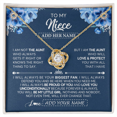 Love Knot Necklace 18K Yellow Gold Finish | 1 | Personalized To My Niece Necklace From Aunt Proud Of You Birthday Gifts For Niece Jewelry Gifts Graduation Christmas Customized Gift Box Message Card | https://siriusteestore.