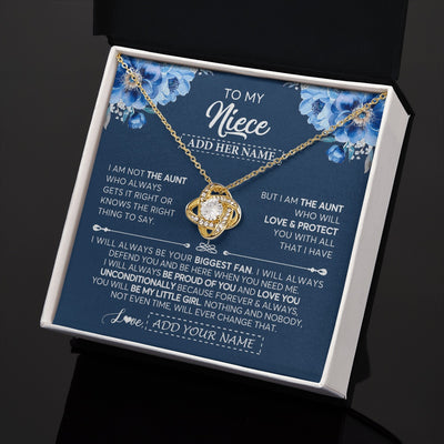 Love Knot Necklace 18K Yellow Gold Finish | 2 | Personalized To My Niece Necklace From Aunt Proud Of You Birthday Gifts For Niece Jewelry Gifts Graduation Christmas Customized Gift Box Message Card | https://siriusteestore.