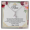Alluring Beauty Necklace 14K White Gold Finish | 1 | Personalized To My Niece Necklace From Aunt There Was A Little Girl Niece Birthday Gifts Jewelry Graduation Christmas Customized Gift Box Message Card | siriusteestore