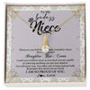 Alluring Beauty Necklace 18K Yellow Gold Finish | Personalized To My Niece Necklace From Aunt Uncle Auntie Straighten Your Crown Niece Birthday Christmas Graduation Jewelry Customized Gift Box Message Card | siriusteestore