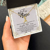 Alluring Beauty Necklace 18K Yellow Gold Finish | Personalized To My Niece Necklace From Aunt Uncle Auntie Straighten Your Crown Niece Birthday Christmas Graduation Jewelry Customized Gift Box Message Card | siriusteestore