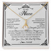 Alluring Beauty Necklace 18K Yellow Gold Finish | 1 | Personalized To My Niece Necklace From Aunt Uncle I Love You Forever Niece Birthday Valentines Day Graduation Christmas Customized Gift Box Message Card | siriusteestore