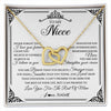 Interlocking Hearts Necklace 18K Yellow Gold Finish | 1 | Personalized To My Niece Necklace From Aunt Uncle I Love You Forever Niece Birthday Valentines Day Graduation Christmas Customized Gift Box Message Card | siriusteestore