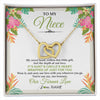 Interlocking Hearts Necklace 18K Yellow Gold Finish | 1 | Personalized To My Niece Necklace From Aunt Uncle My Sweet Heart Birthday Gift For Niece Graduation Anniversary Christmas Customized Gift Box Message Card | siriusteestore