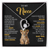Forever Love Necklace 14K White Gold Finish | 1 | Personalized To My Niece Necklace From Aunt Uncle Never Feel You Are Alone Lion Birthday Gift Niece Anniversary Christmas Customized Gift Box Message Card | siriusteestore