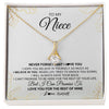 Alluring Beauty Necklace 18K Yellow Gold Finish | 1 | Personalized To My Niece Necklace From Aunt Uncle Never Forget That I Love You Niece Birthday Graduation Christmas Customized Gift Box Message Card | siriusteestore