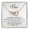 Interlocking Hearts Necklace | Personalized To My Niece Necklace From Aunt Uncle Never Forget That I Love You Niece Birthday Graduation Christmas Customized Gift Box Message Card | siriusteestore