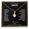Alluring Beauty Necklace 18K Yellow Gold Finish | 1 | Personalized To My Niece Necklace From Aunt Uncle When The Pages Of My Life End Niece Birthday Graduation Christmas Pendant Customized Gift Message Card | siriusteestore