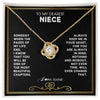 Love Knot Necklace 18K Yellow Gold Finish | 1 | Personalized To My Niece Necklace From Aunt Uncle When The Pages Of My Life End Niece Birthday Graduation Christmas Pendant Customized Gift Message Card | siriusteestore
