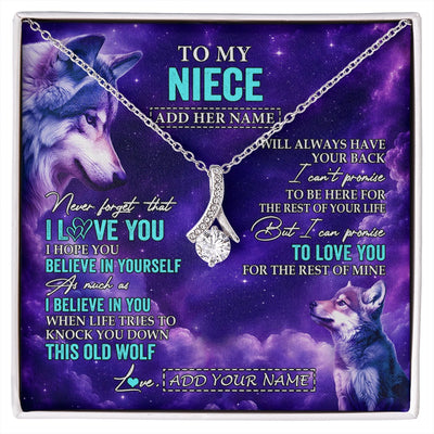 Alluring Beauty Necklace 14K White Gold Finish | 1 | Personalized To My Niece Necklace From Aunt Uncle Wolf Never Forget I Love You Niece Birthday Gifts Graduation Christmas Custom Gift Box Message Card Shirt & Hoodie | https://siriusteestore.