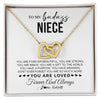 Interlocking Hearts Necklace 18K Yellow Gold Finish | 1 | Personalized To My Niece Necklace From Aunt Uncle You Are Forever Beautiful Niece Birthday Graduation Christmas Customized Gift Box Message Card | siriusteestore