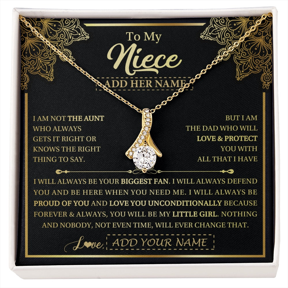 Alluring Beauty Necklace 18K Yellow Gold Finish | 1 | Personalized To My Niece Necklace From Aunt Your Biggest Fan Birthday Gifts For Niece Gifts Graduation Christmas Jewelry Customized Gift Box Message Card | siriusteestore.myshopify