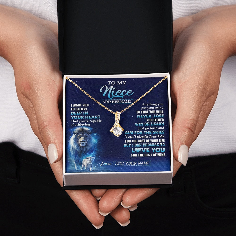 Alluring Beauty Necklace 18K Yellow Gold Finish | 2 | Personalized To My Niece Necklace From Uncle Believe Your Heart Niece Gift Birthday Graduation Christmas Customized Gift Box Message Card | siriusteestore.myshopify