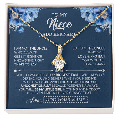 Alluring Beauty Necklace 18K Yellow Gold Finish | 1 | Personalized To My Niece Necklace From Uncle Proud Of You Birthday Gifts For Niece Jewelry Gifts Graduation Christmas Customized Gift Box Message Card | https://siriusteestore.
