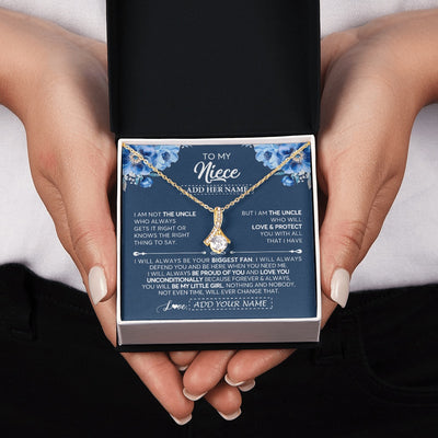 Alluring Beauty Necklace 18K Yellow Gold Finish | 2 | Personalized To My Niece Necklace From Uncle Proud Of You Birthday Gifts For Niece Jewelry Gifts Graduation Christmas Customized Gift Box Message Card | https://siriusteestore.