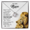 Love Knot Necklace 14K White Gold Finish | 1 | Personalized To My Niece Necklace From Uncle Whenever You Fell Overwhelmed Lion Niece Pendant Birthday Graduation Christmas Customized Gift Box Message Card | siriusteestore