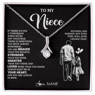 Alluring Beauty Necklace 14K White Gold Finish | 1 | Personalized To My Niece Necklace From Uncle You Are Always In Mine Beautiful Niece Jewelry Gifts Birthday Graduation Christmas With Gift Box Message Card | siriusteestore