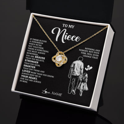 Love Knot Necklace 18K Yellow Gold Finish | 2 | Personalized To My Niece Necklace From Uncle You Are Always In Mine Beautiful Niece Jewelry Gifts Birthday Graduation Christmas With Gift Box Message Card | siriusteestore
