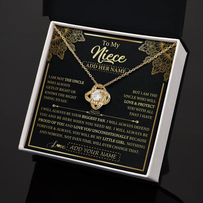 Love Knot Necklace 18K Yellow Gold Finish | 2 | Personalized To My Niece Necklace From Uncle Your Biggest Fan Birthday Gifts For Niece Gifts Graduation Christmas Jewelry Customized Gift Box Message Card | siriusteestore.myshopify