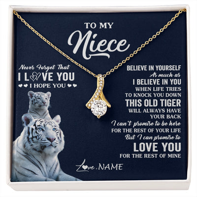 Alluring Beauty Necklace 18K Yellow Gold Finish | 1 | Personalized To My Niece Necklace Gift From Aunt Uncle This Old Tiger Love You Niece Birthday Graduation Christmas Custom Customized Gift Box Message Card | siriusteestore.myshopify