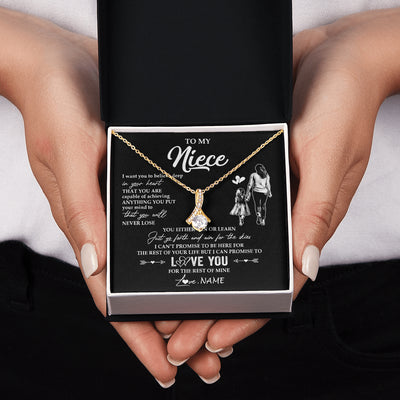 Alluring Beauty Necklace 18K Yellow Gold Finish | 2 | Personalized To My Niece Necklace You Will Never Lose From Aunt Auntie Niece Birthday Gifts Graduation Christmas Customized Gift Box Message Card | siriusteestore