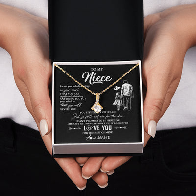 Alluring Beauty Necklace 18K Yellow Gold Finish | 2 | Personalized To My Niece Necklace You Will Never Lose From Uncle Niece Birthday Gifts Graduation Christmas Customized Gift Box Message Card | siriusteestore