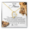 Forever Love Necklace 18K Yellow Gold Finish | 1 | Personalized To My Niece Necklace from Uncle Never Forget I Love You Lion Jewelry Niece Birthday Graduation Christmas Customized Message Card | siriusteestore