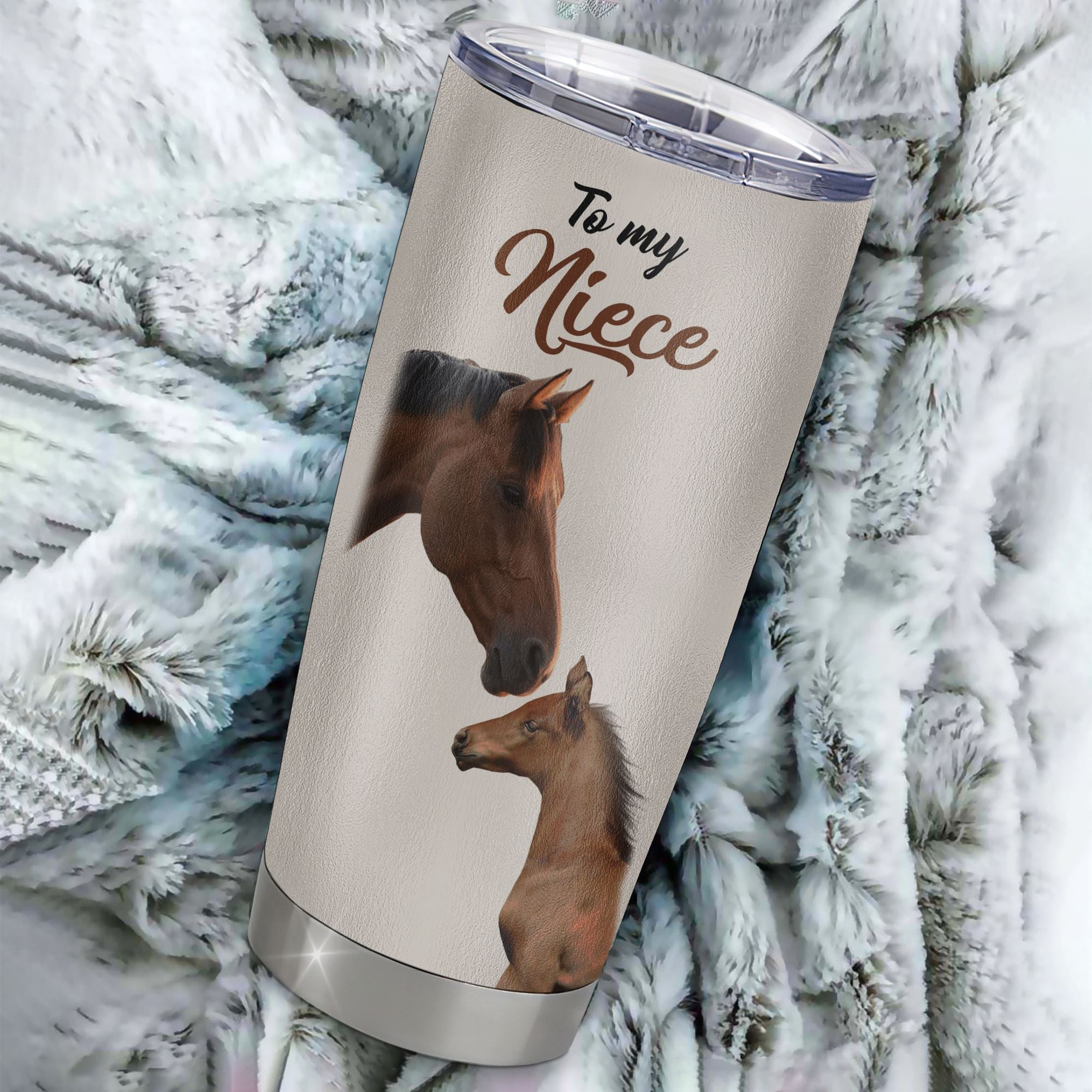 Personalized To My Niece Tumbler From Aunt Auntie Uncle Stainless Steel Cup This Old Horse Love You Niece Birthday Graduation Christmas Custom Travel Mug | siriusteestore