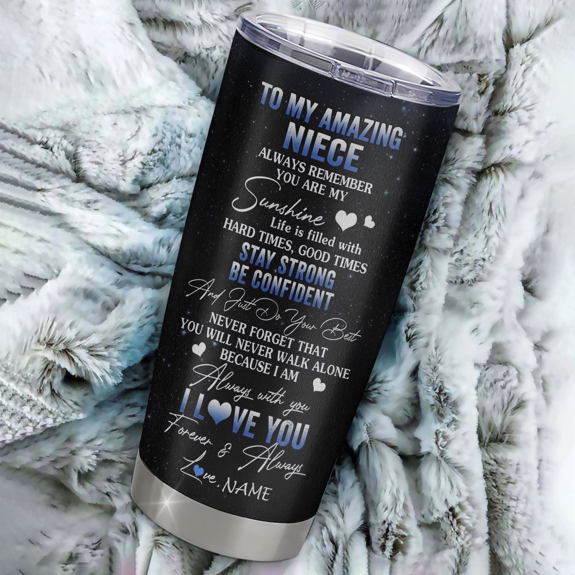 Personalized To My Niece Tumbler From Aunt Uncle Auntie Stainless Steel Cup Moon Wolf Niece Birthday Gifts Graduation Christmas Custom Travel Mug | siriusteestore