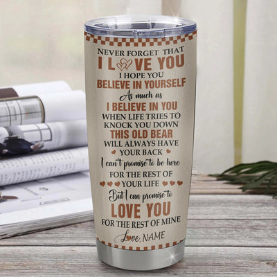 Personalized To My Niece Tumbler From Aunt Uncle Auntie Stainless Steel Cup This Old Bear Love You Niece Birthday Gifts Graduation Christmas Custom Travel Mug | siriusteestore