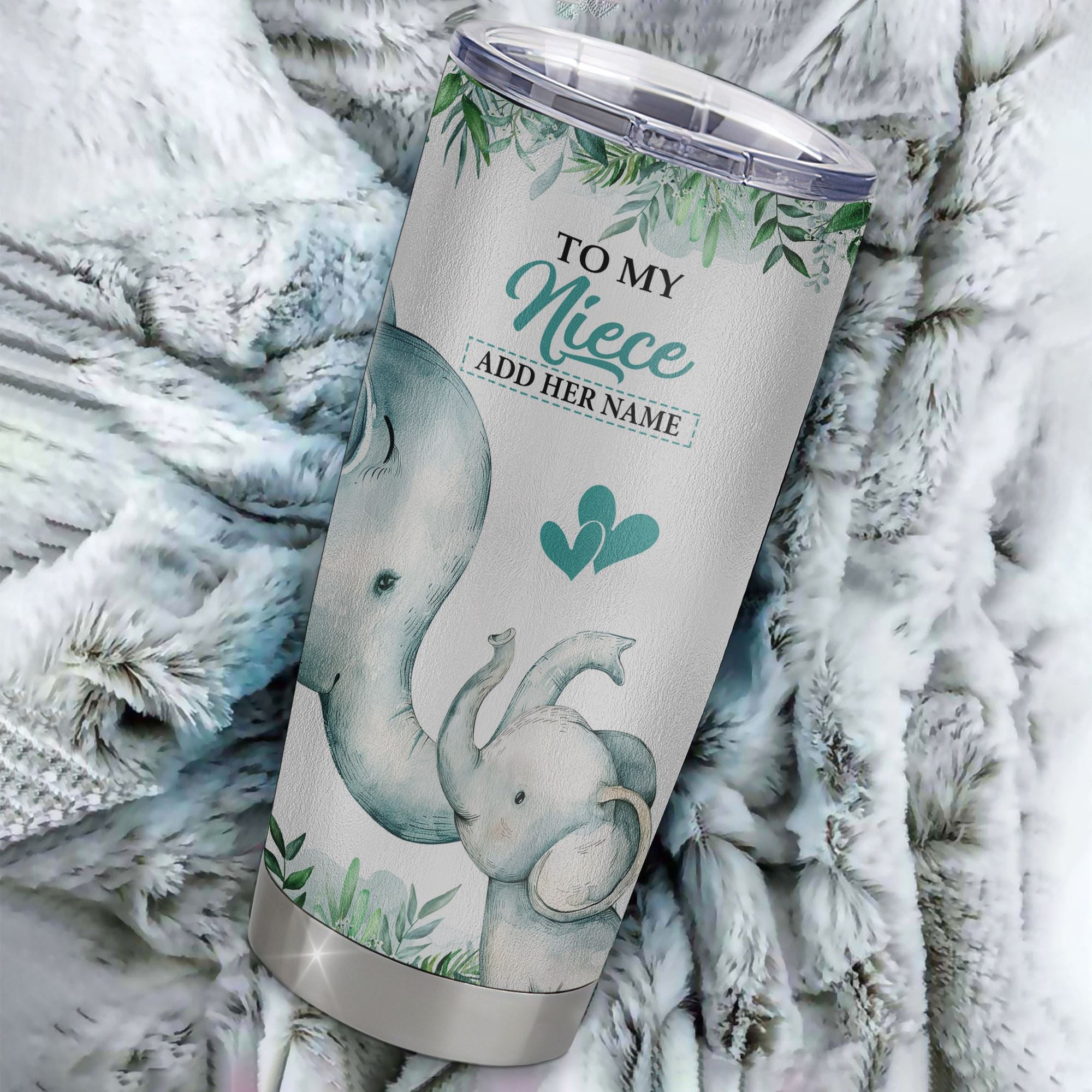 Personalized To My Niece Tumbler From Aunt Uncle Auntie You Will Never Lose Elephant Niece Birthday Gifts Graduation Christmas Custom Stainless Steel Cup Travel Mug | siriusteestore