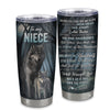 Personalized To My Niece Tumbler From Aunt Uncle Stainless Steel Cup Never Feel That You Are Alone Wolf Niece Gift Birthday Graduation Christmas Travel Mug | siriusteestore